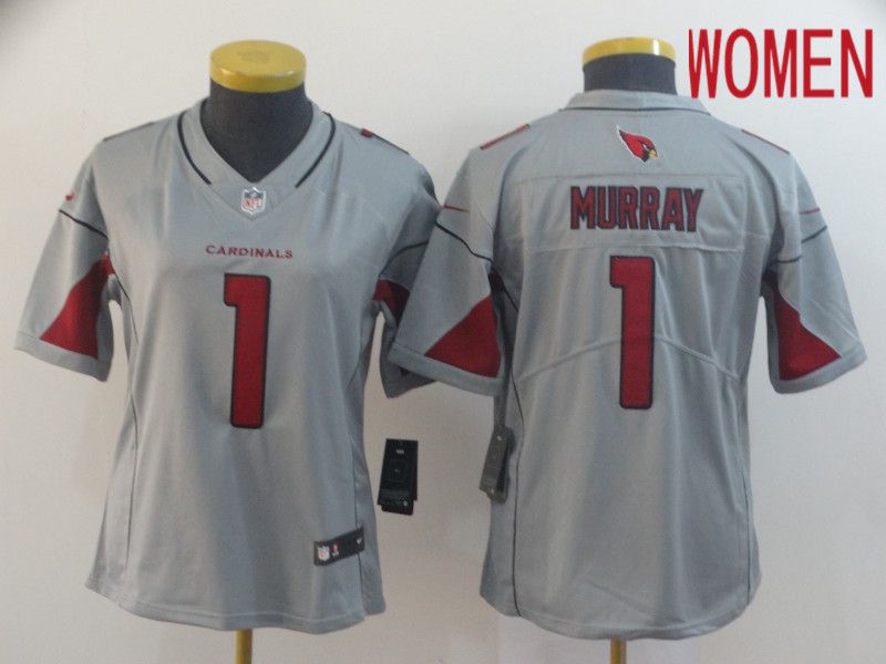 Women Arizona Cardinals #1 Murray Grey Nike Vapor Untouchable Limited NFL Jersey
